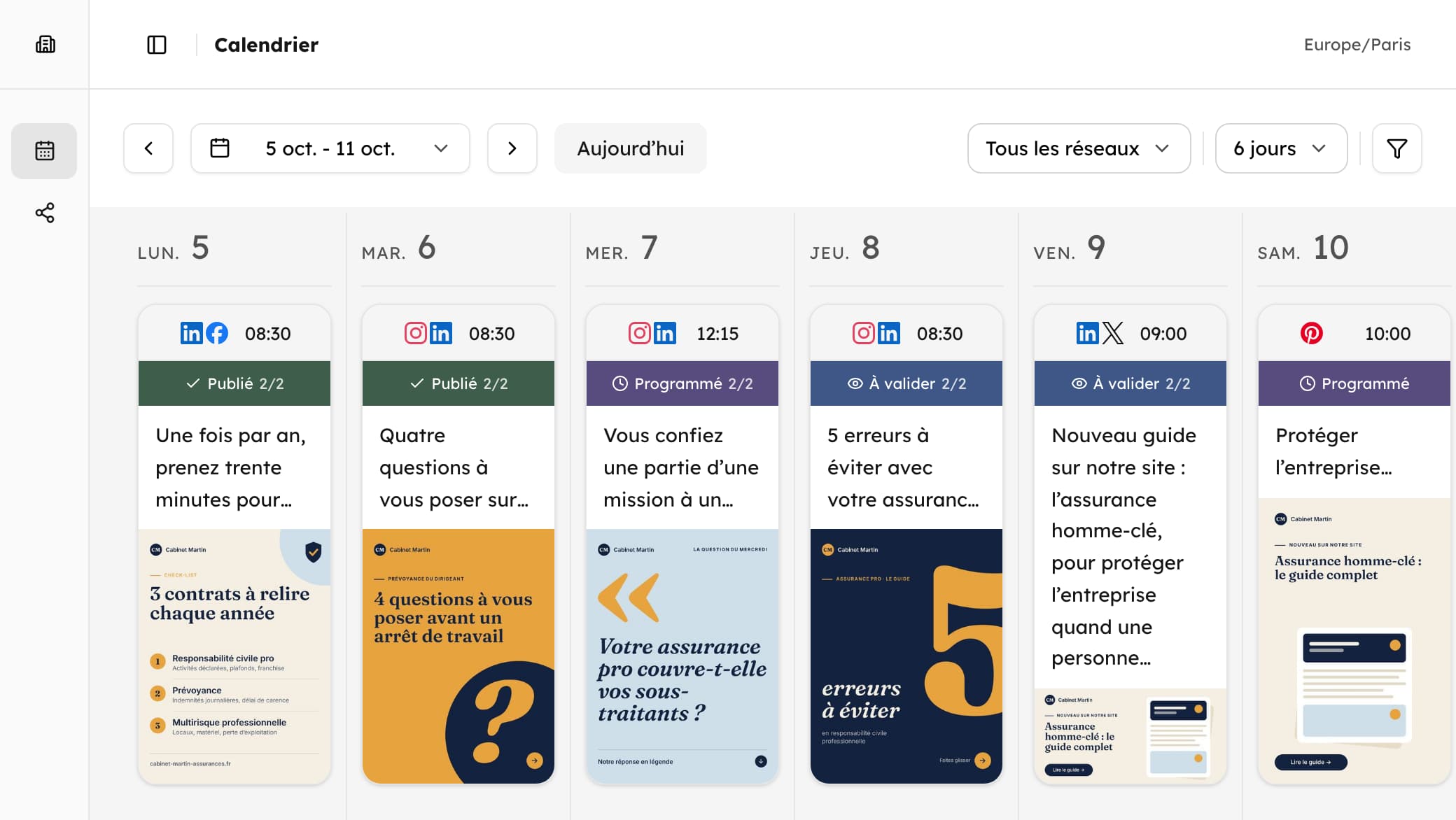 Le calendrier de l’espace : une semaine de publications, publiées, programmées et à valider